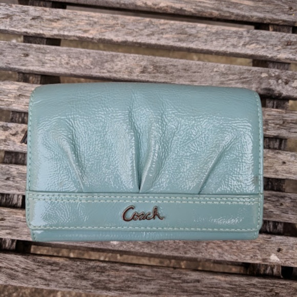 Coach Handbags - Coach Baby Blue Wallet with Pleating Detail